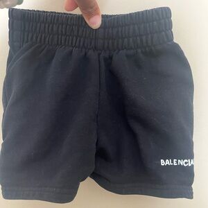 Balenciaga Black Athletic Shorts with Elastic Waistband